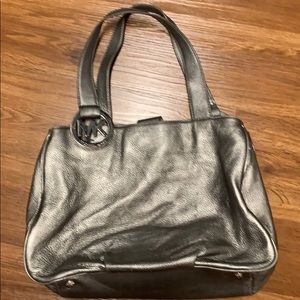MK gray leather purse - gently used
